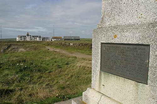 The Marconi Memorial at Poldu, Cornwall