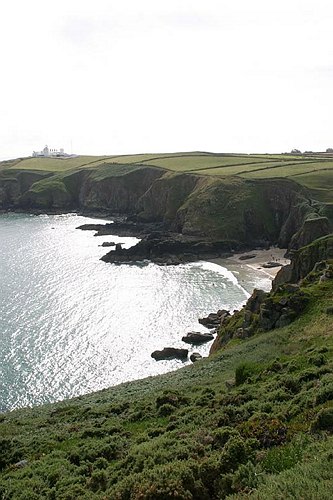The Lizard coastal path and lighthouse, Cornwall