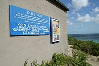 The Cable House, Porthcurno, Cornwall. The hut holds the submarine telegraph cables that come up out of the sea.