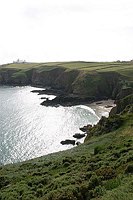 The Lizard coastal path and lighthouse, Cornwall